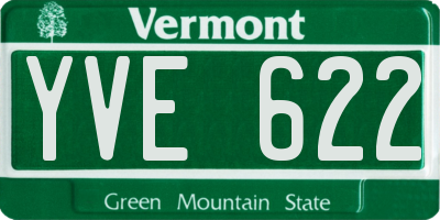 VT license plate YVE622
