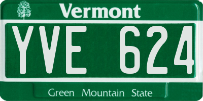 VT license plate YVE624