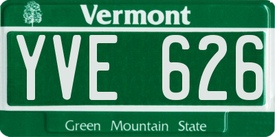 VT license plate YVE626