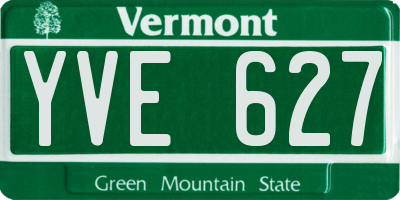 VT license plate YVE627