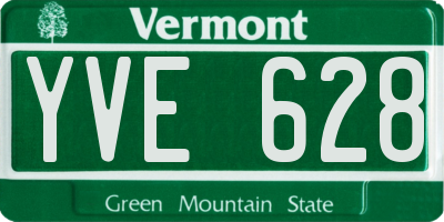 VT license plate YVE628