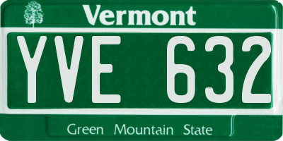 VT license plate YVE632