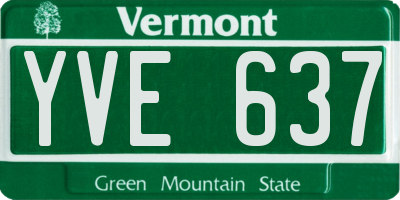 VT license plate YVE637