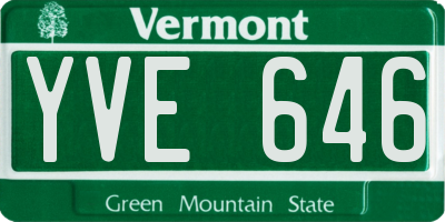VT license plate YVE646
