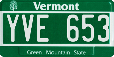VT license plate YVE653
