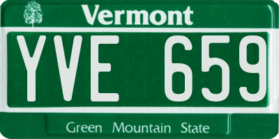 VT license plate YVE659
