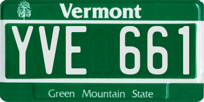 VT license plate YVE661