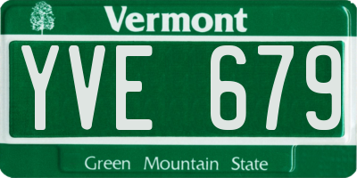 VT license plate YVE679
