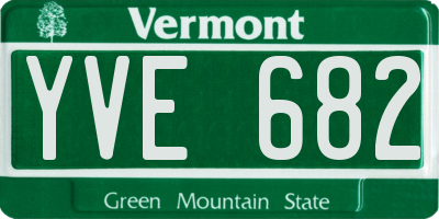 VT license plate YVE682