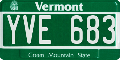 VT license plate YVE683