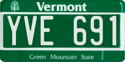 VT license plate YVE691