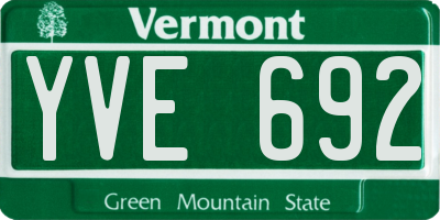 VT license plate YVE692