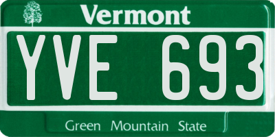 VT license plate YVE693