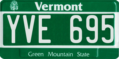 VT license plate YVE695
