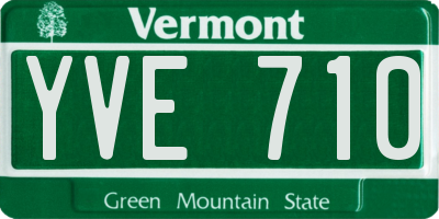 VT license plate YVE710