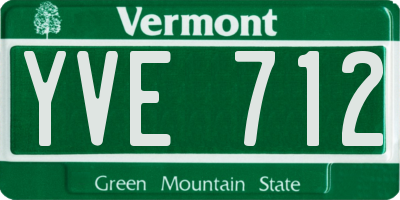 VT license plate YVE712