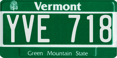 VT license plate YVE718