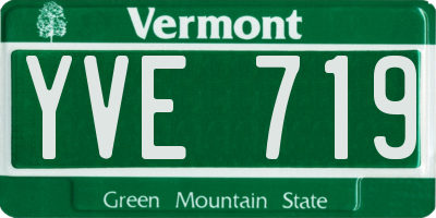 VT license plate YVE719