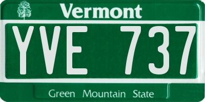 VT license plate YVE737