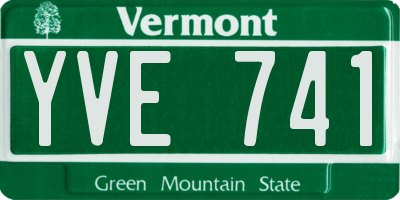 VT license plate YVE741