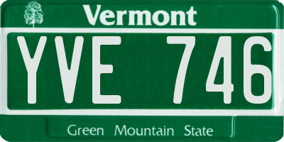 VT license plate YVE746