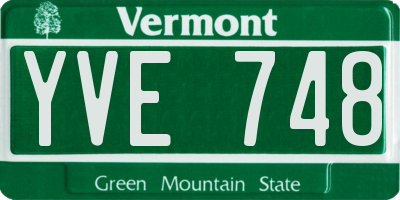VT license plate YVE748
