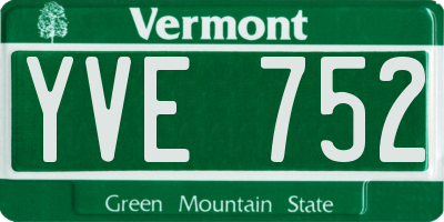 VT license plate YVE752
