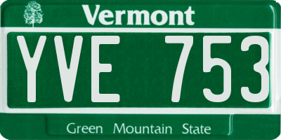 VT license plate YVE753