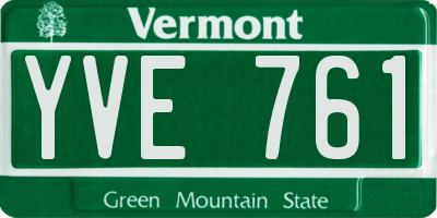 VT license plate YVE761