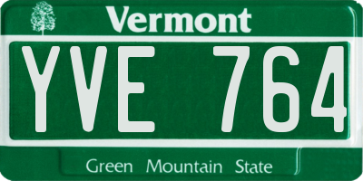 VT license plate YVE764