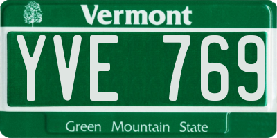 VT license plate YVE769