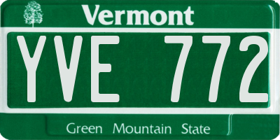 VT license plate YVE772