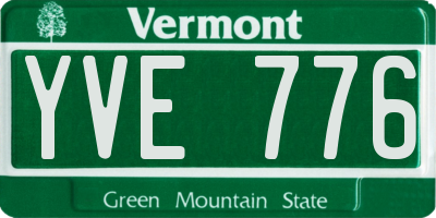 VT license plate YVE776
