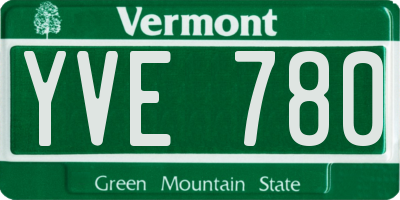 VT license plate YVE780