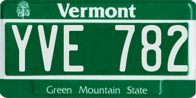 VT license plate YVE782