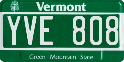 VT license plate YVE808
