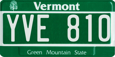 VT license plate YVE810