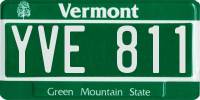 VT license plate YVE811