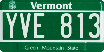 VT license plate YVE813