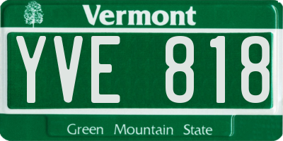 VT license plate YVE818