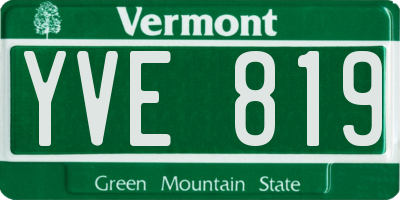 VT license plate YVE819