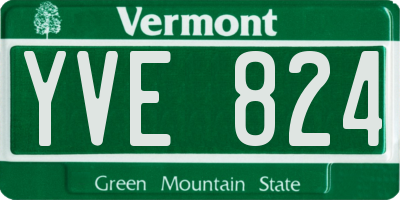 VT license plate YVE824