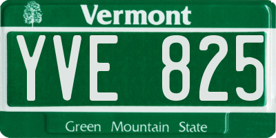 VT license plate YVE825