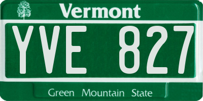 VT license plate YVE827