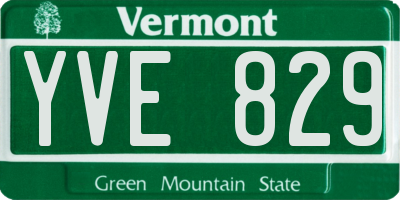 VT license plate YVE829