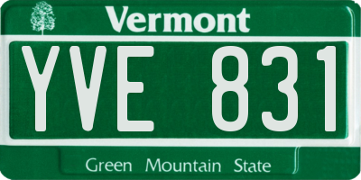 VT license plate YVE831