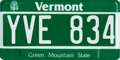 VT license plate YVE834