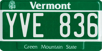 VT license plate YVE836