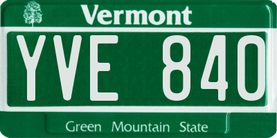 VT license plate YVE840