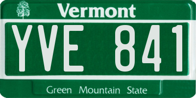 VT license plate YVE841